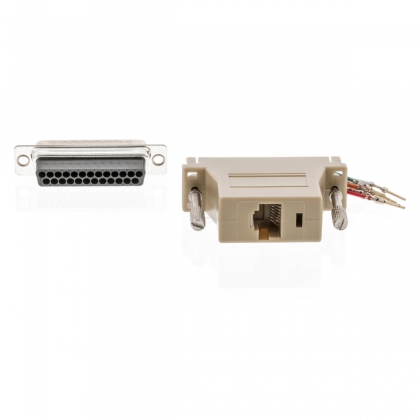 Seriële Adapter SUB-D 25-Pins Female - RJ45 (8/8) Female Ivoor