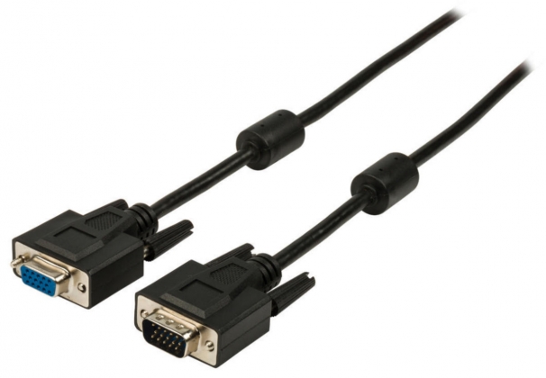 VGA Verlengkabel VGA Male - VGA Female 15-Pins 5.00 m Zwart
