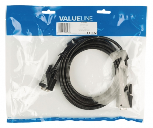VGA Verlengkabel VGA Male - VGA Female 15-Pins 5.00 m Zwart