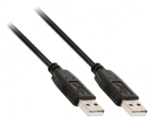 USB 2.0 Kabel USB A Male - USB A Male Rond 2.00 m Zwart