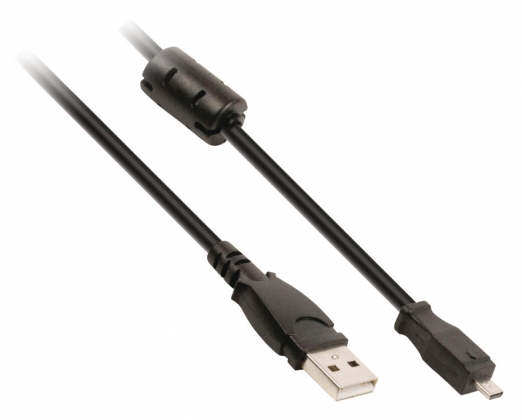 USB 2.0 Kabel USB A Male - Kodak 8-Pins Male 2.00 m Zwart