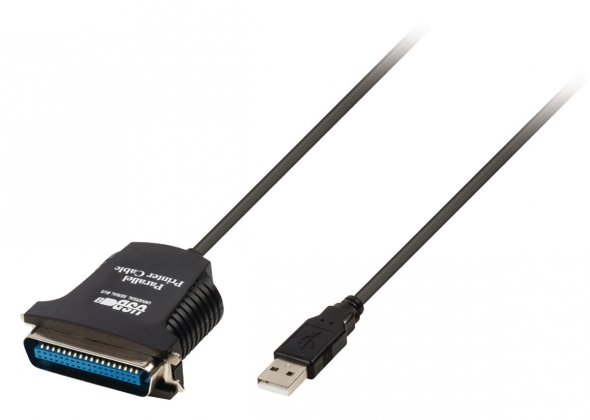 USB 2.0 Kabel USB A Male - Centronics 36-Pins Male 2.00 m Zwart