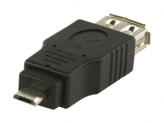 USB 2.0-Adapter Micro-B Male - A Female Zwart