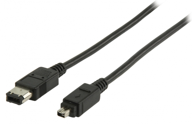 FireWire 400 Kabel FireWire 4-Pins Male - FireWire 6-Pins Male 1.00 m Zwart