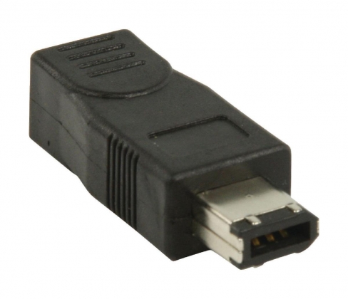 FireWire400-Adapter FireWire 6-Pins Male - FireWire 4-Pins Female Zwart