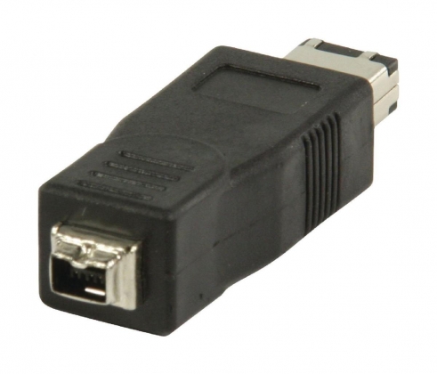 FireWire400-Adapter FireWire 6-Pins Male - FireWire 4-Pins Female Zwart