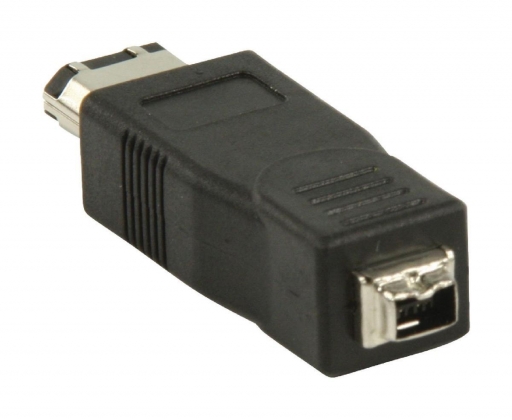 FireWire400-Adapter FireWire 6-Pins Male - FireWire 4-Pins Female Zwart
