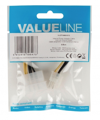 Interne Stroomkabel Molex Male - PCI Express Male 0.15 m