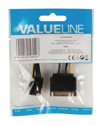 Interne Stroomkabel SATA 15-Pins Male - PCI Express Female 0.15 m