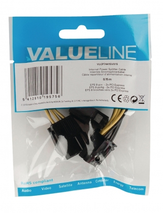 Interne Stroomkabel EPS 8-Pins Male - 2x PCI Express Female 0.15 m