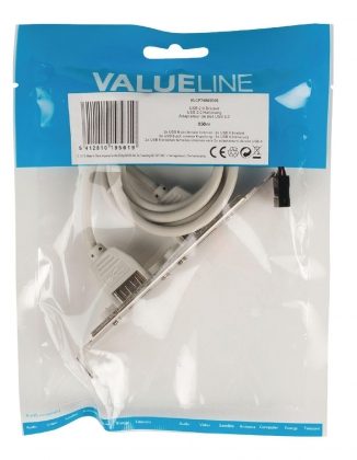 USB 2.0 Kabel 2x A Female - 8-Pins Female 0.50 m Grijs