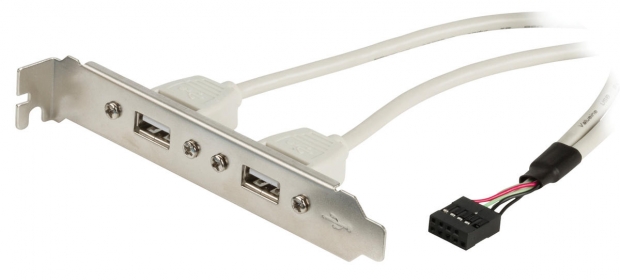USB 2.0 Kabel 2x A Female - 8-Pins Female 0.50 m Grijs