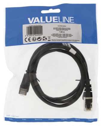 CAT5e SF/UTP Netwerkkabel RJ45 (8/8) Male - RJ45 (8/8) Male 1.00 m Zwart