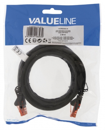 CAT6 UTP Netwerkkabel RJ45 (8/8) Male - RJ45 (8/8) Male 2.00 m Zwart