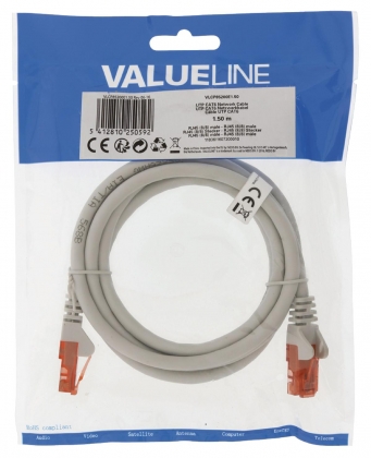 CAT6 UTP Netwerkkabel 1.5 meter Grijs RJ45 8P8C koperen kern