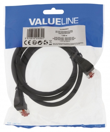 CAT6 S/FTP Netwerkkabel RJ45 (8/8) Male - RJ45 (8/8) Male 1.00 m Zwart