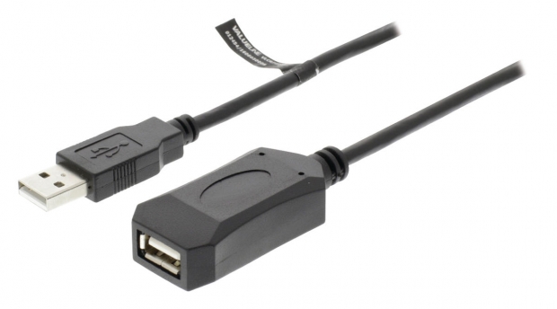 Actieve USB 2.0 Verlengkabel USB A Male - USB A Female 10.0 m Zwart