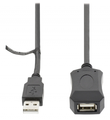 Actieve USB 2.0 Verlengkabel USB A Male - USB A Female 10.0 m Zwart