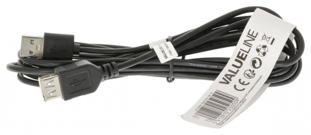 USB 2.0 Verlengkabel USB A Male - USB A Female 3.00 m Zwart