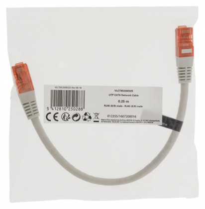 CAT6 UTP Netwerkkabel RJ45 (8/8) Male - RJ45 (8/8) Male 0.25 m Grijs