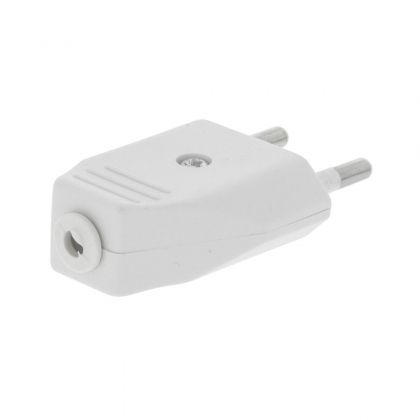 Stroomstekker Male PVC Wit