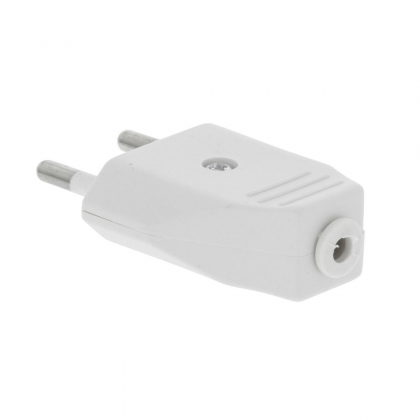 Stroomstekker Male PVC Wit