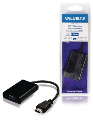 High Speed HDMI Kabel HDMI-Connector - VGA Female 15-Pins 0.20 m Zwart