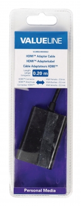 High Speed HDMI Kabel HDMI-Connector - VGA Female 15-Pins 0.20 m Zwart