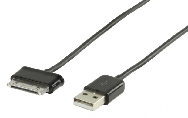 Data en Oplaadkabel Samsung 30-Pins Male - A Male 1.00 m Zwart