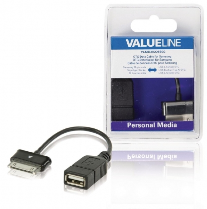 Data en Oplaadkabel Samsung 30-Pins Male - USB A Female 0.20 m Zwart