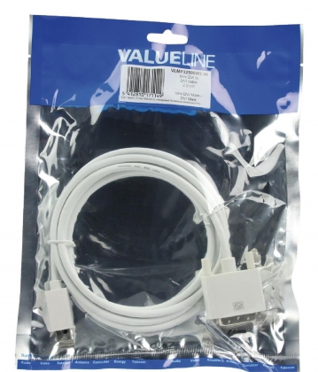 Mini DVI Kabel Mini-DVI Male - DVI-D 24+1-Pins Male 2.00 m Wit