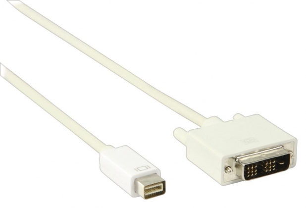 Mini DVI Kabel Mini-DVI Male - DVI-D 24+1-Pins Male 2.00 m Wit