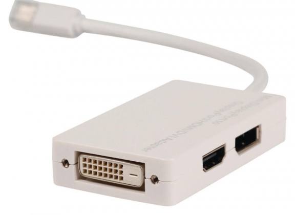 Mini DisplayPort Kabel Mini-DisplayPort Male - DisplayPort Female / DVI-D 24+1-Pins Female + HDMI Female 0.20 m Wit