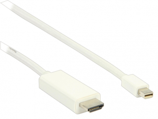 Mini DisplayPort Kabel Mini-DisplayPort Male - HDMI-Connector 2.00 m Wit
