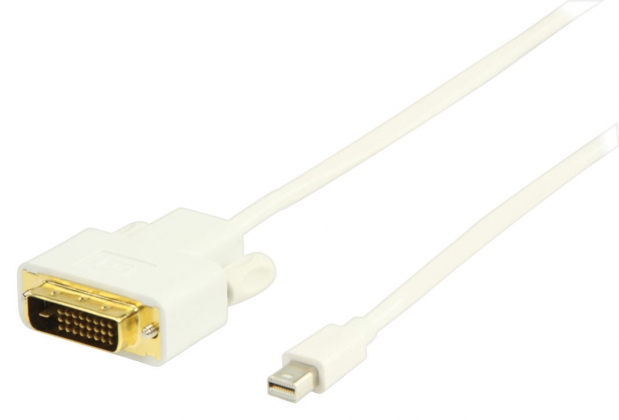 Mini DisplayPort Kabel Mini-DisplayPort Male - DVI-D 24+1-Pins Male 2.00 m Wit