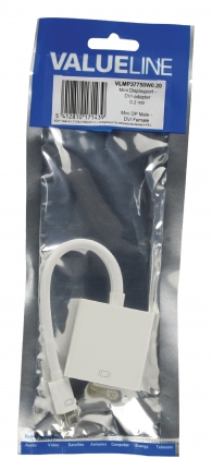 Mini DisplayPort Kabel Mini-DisplayPort Male - DVI-I 24+5-Pins Female 0.20 m Wit