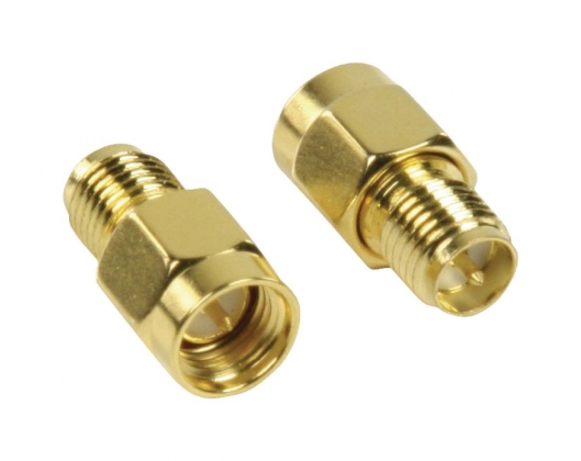 SMA-Adapter RP SMA Male naar SMA Male Goud