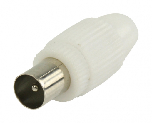 Coaxconnector Male PVC Wit 2 stuks