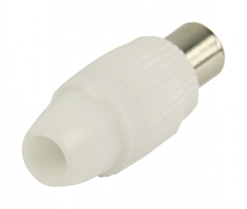 Coaxconnector Male PVC Wit 2 stuks