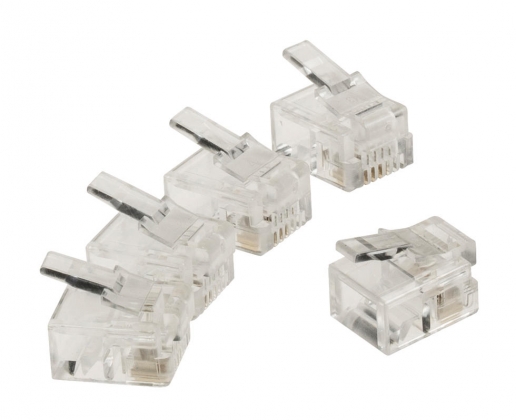 Telecomconnector RJ11 Male PVC Transparant