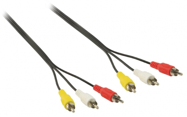 Composiet Videokabel 3x RCA Male - 3x RCA Male 3.00 m Zwart