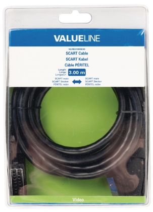 SCART Kabel SCART Male - SCART Male 3.00 m Zwart