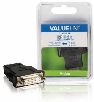 High Speed HDMI met Ethernet Adapter HDMI-Connector - DVI-D 24+1-Pins Female Zwart