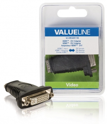 High Speed HDMI met Ethernet Adapter HDMI Female - DVI-D 24+1-Pins Female Zwart