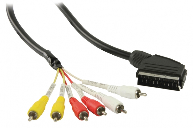 SCART Kabel SCART Male - 6x RCA-Connector 2.00 m Zwart