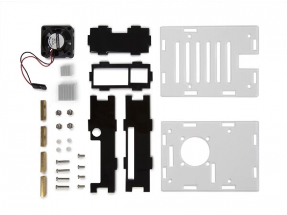 TRANSPARANTE BEHUIZING MET KOELELEMENTEN EN VENTILATOR VOOR RASPBERRY PI 4®