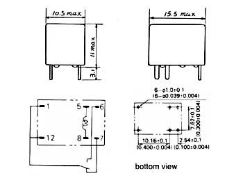 DIL RELAIS 3A/150VAC 1 x WISSEL 12Vdc