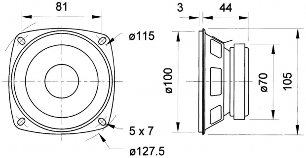 FR 10 - 8 Ohm - 10 cm (4") fullrange luidspreker
