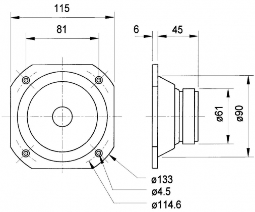 Full-range luidspreker zoutwaterbestendige 10 cm (4") 8 Ohm wit