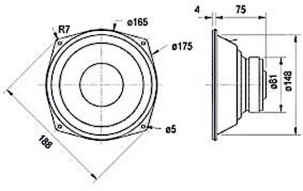 Woofer 17 cm (6.5") 4 Ohm